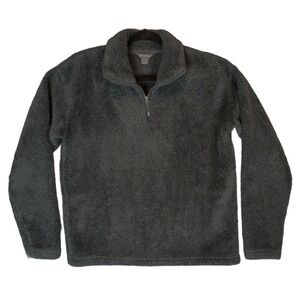 Eddie Bauer Women's XS Sherpa Fleece 1/4 Zip Dark Green Pullover Warm Cozy Layer